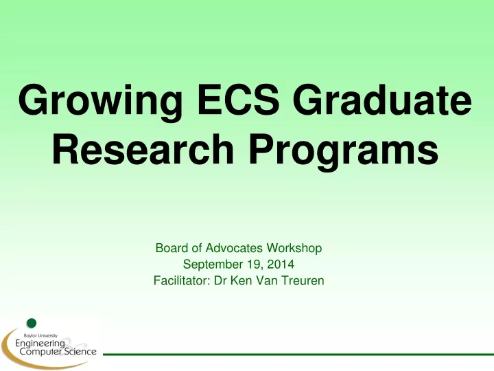 growing ecs graduate research programs