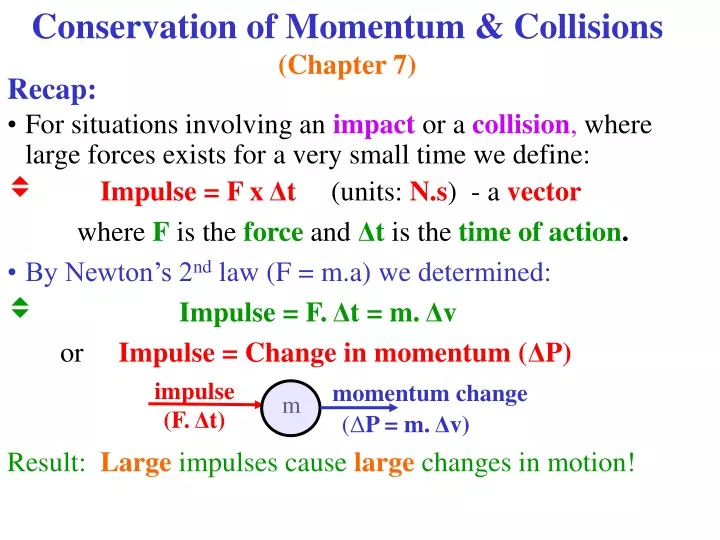 conservation of momentum collisions chapter 7