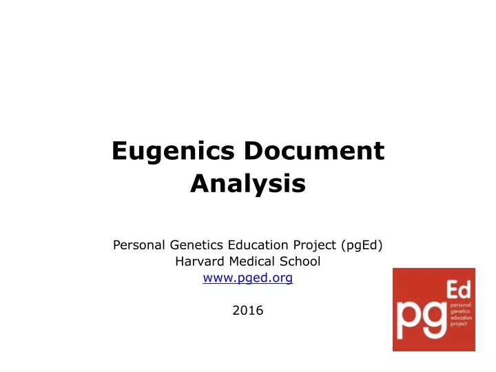 eugenics document analysis personal genetics