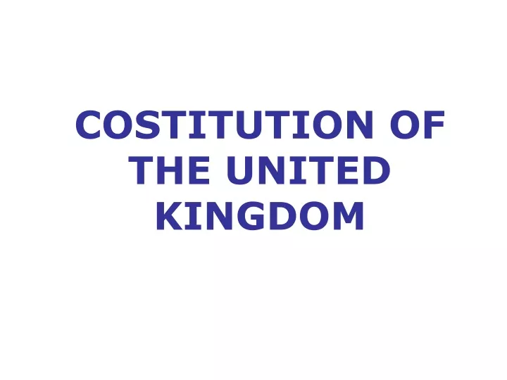 costitution of the united kingdom