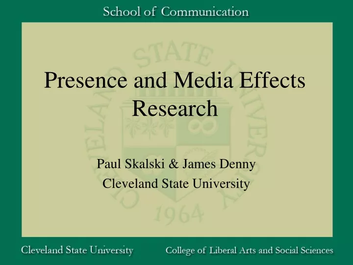 presence and media effects research