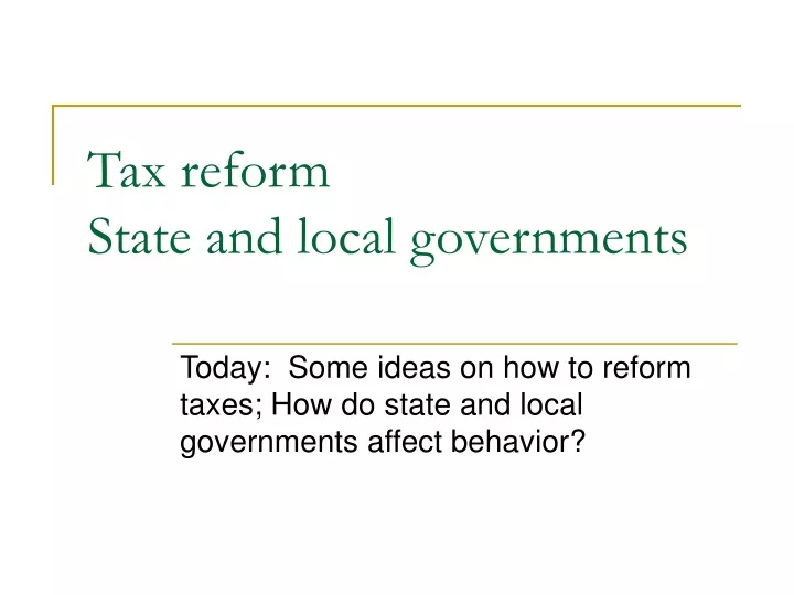 tax reform state and local governments