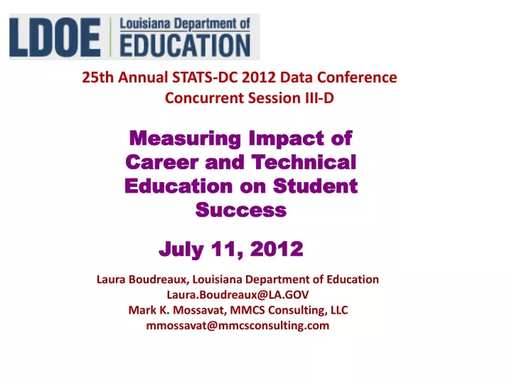 25th annual stats dc 2012 data conference