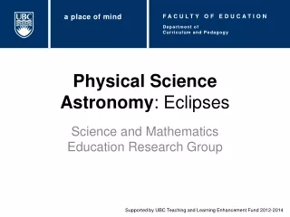 Physical Science Astronomy : Eclipses