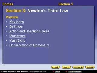 Section 3:  Newton’s Third Law