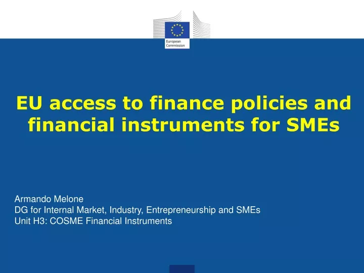 eu access to finance policies and financial
