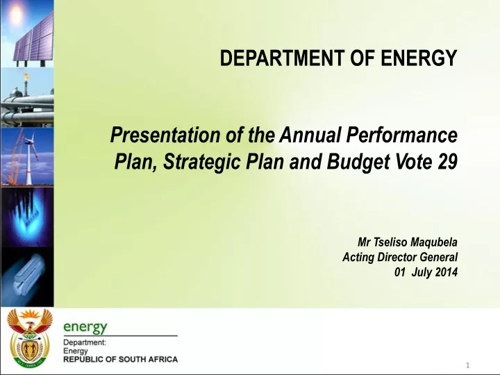 department of energy presentation of the annual
