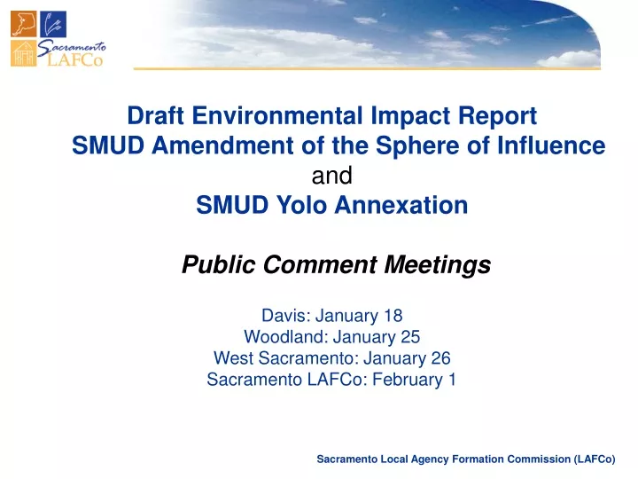 draft environmental impact report smud amendment