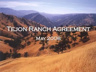 Tejon Ranch Agreement May 2008