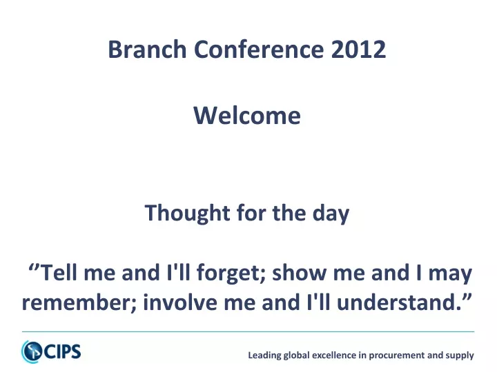 branch conference 2012 welcome thought