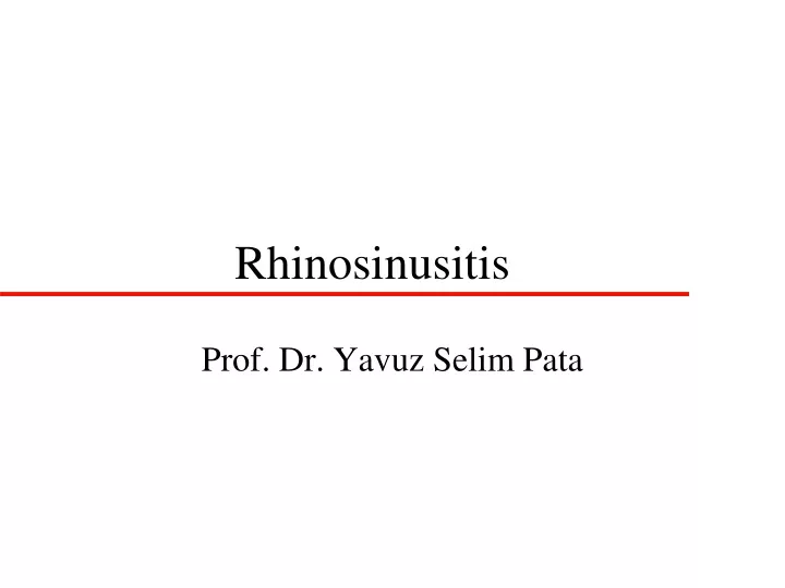 rhinosinusitis