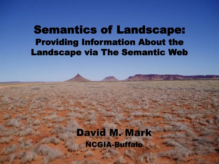 semantics of landscape providing information about the landscape via the semantic web