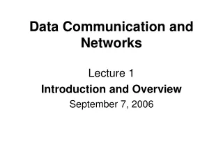 Data Communication and Networks