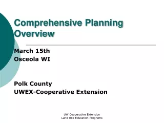 Comprehensive Planning Overview