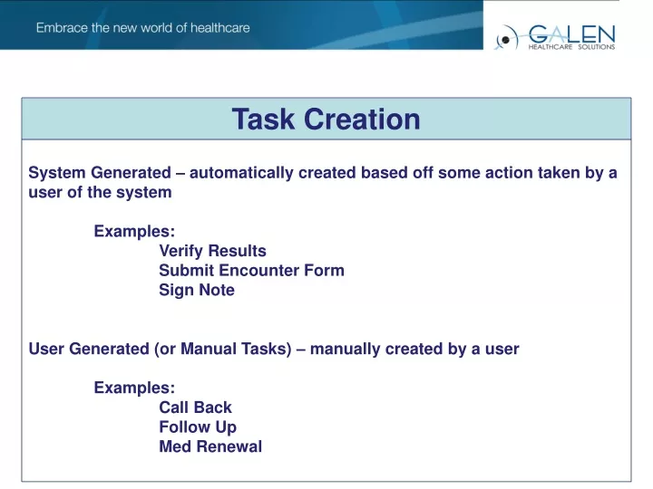 task creation