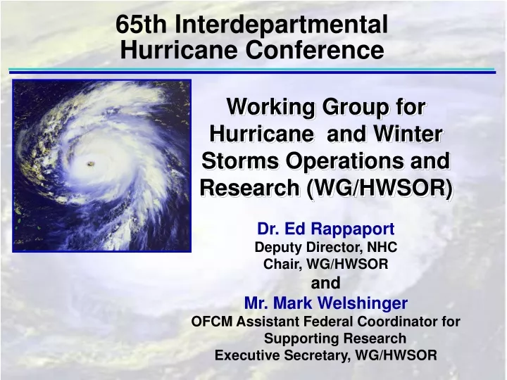 65th interdepartmental hurricane conference
