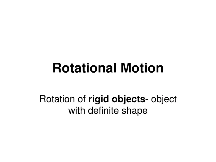 rotational motion