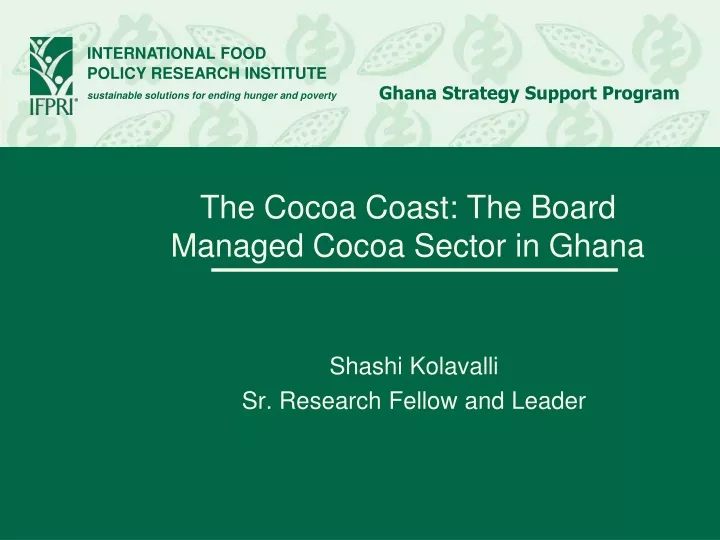 the cocoa coast the board managed cocoa sector in ghana