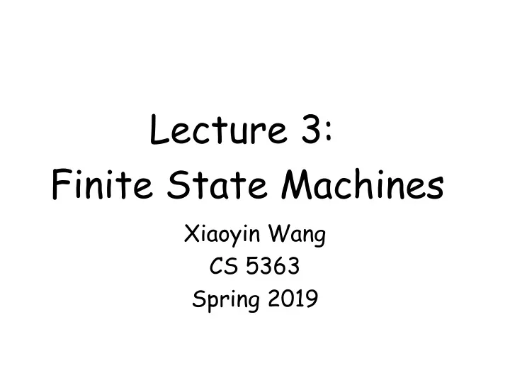 lecture 3 finite state machines