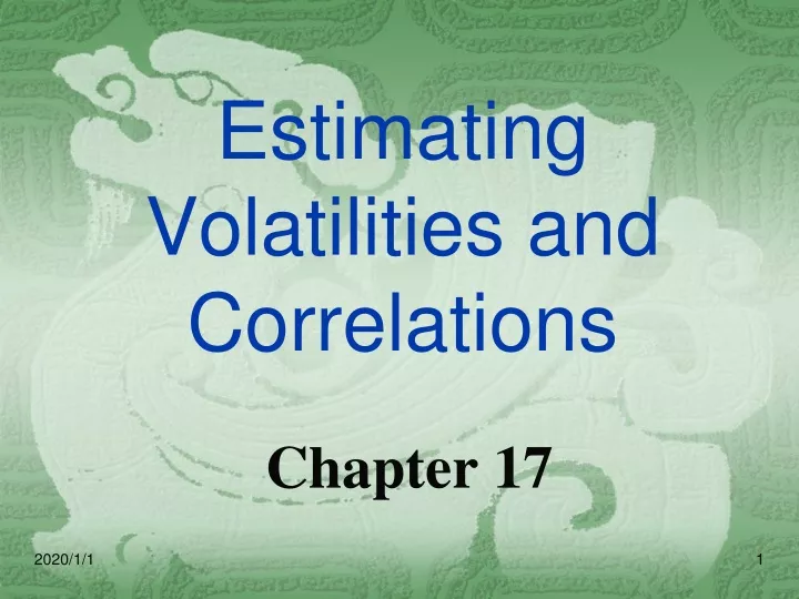 estimating volatilities and correlations