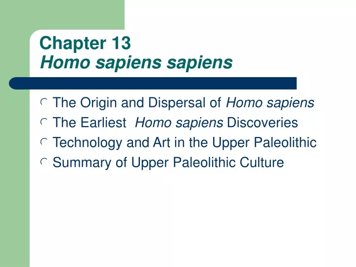 chapter 13 homo sapiens sapiens
