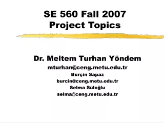 SE 560 Fall 2007  Project Topics
