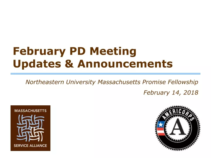 february pd meeting updates announcements