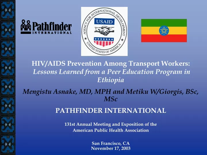 hiv aids prevention among transport workers