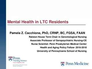 Mental Health in LTC Residents