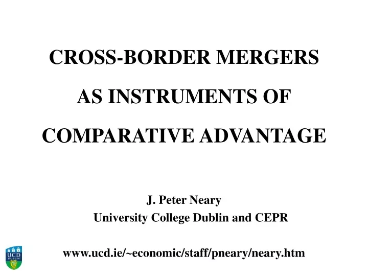 cross border mergers as instruments of comparative advantage