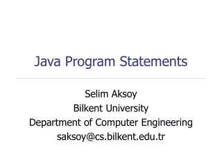 Java Program Statements