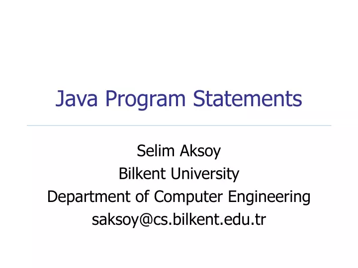 java program statements