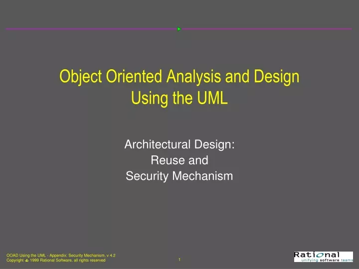 object oriented analysis and design using the uml