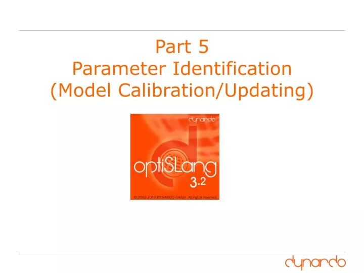 part 5 parameter identification model calibration updating