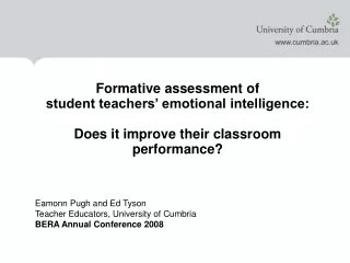 Formative assessment of  student teachers’ emotional intelligence:
