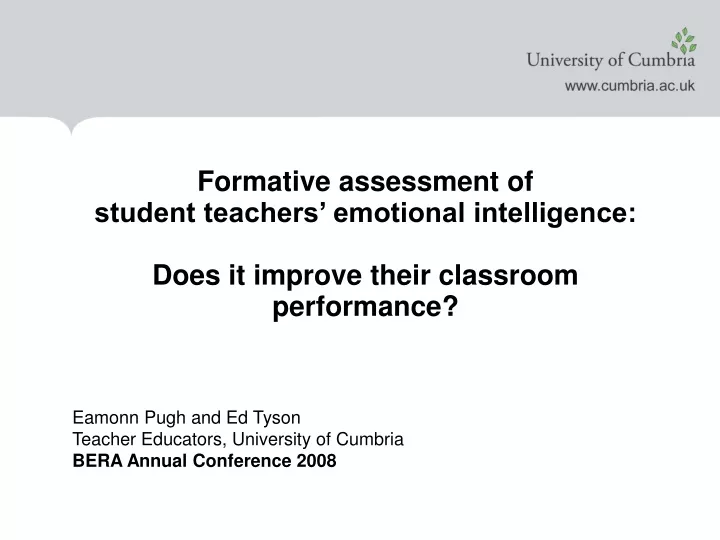 formative assessment of student teachers