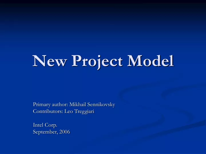 new project model