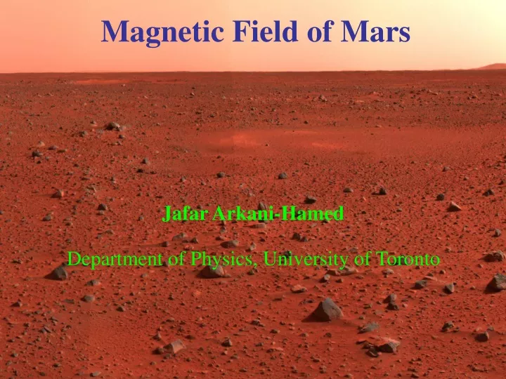 magnetic field of mars