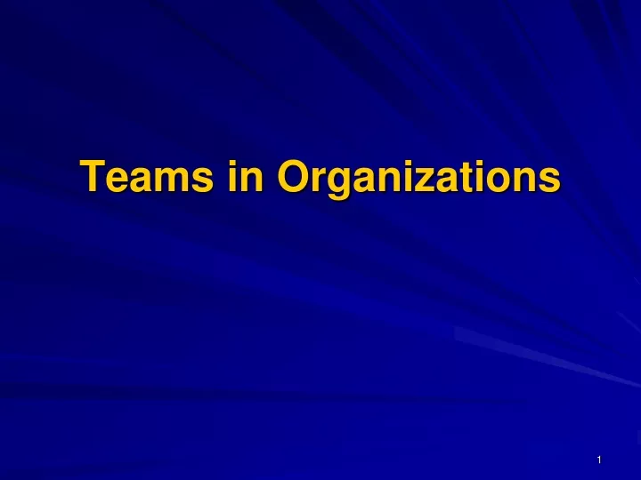 teams in organizations