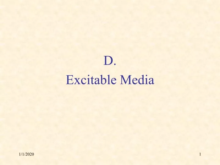 d excitable media