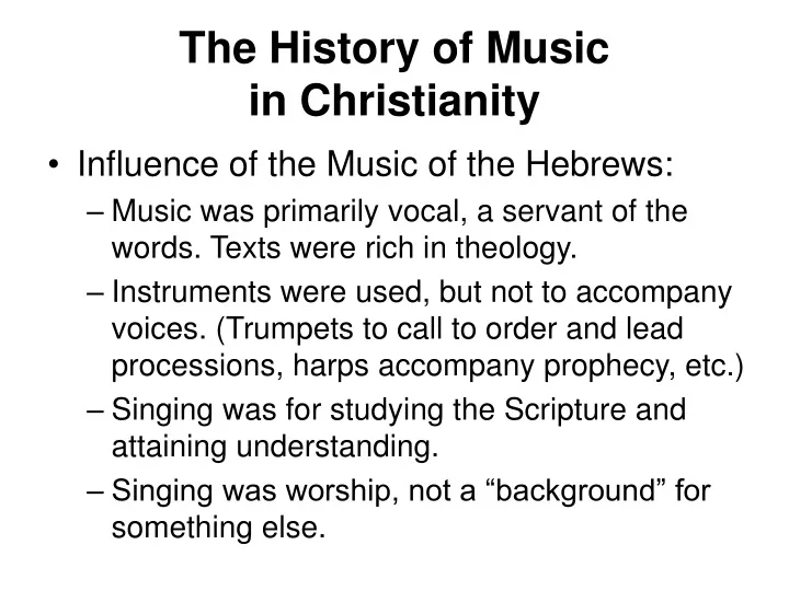 the history of music in christianity