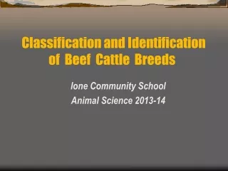 Ione Community School Animal Science 2013-14