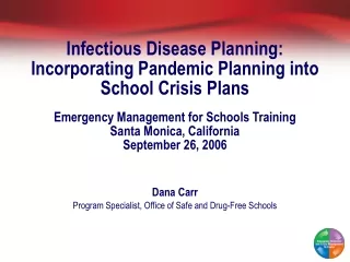 Dana Carr Program Specialist, Office of Safe and Drug-Free Schools