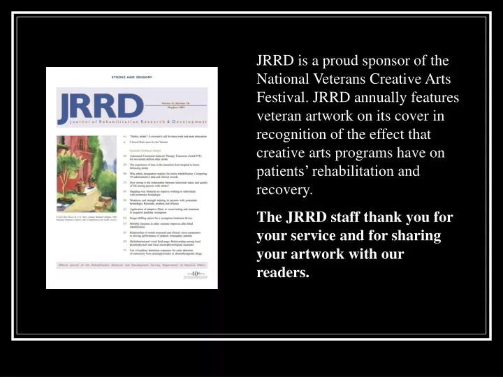 jrrd is a proud sponsor of the national veterans