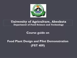 University of Agriculture, Abeokuta Department of Food Science and Technology