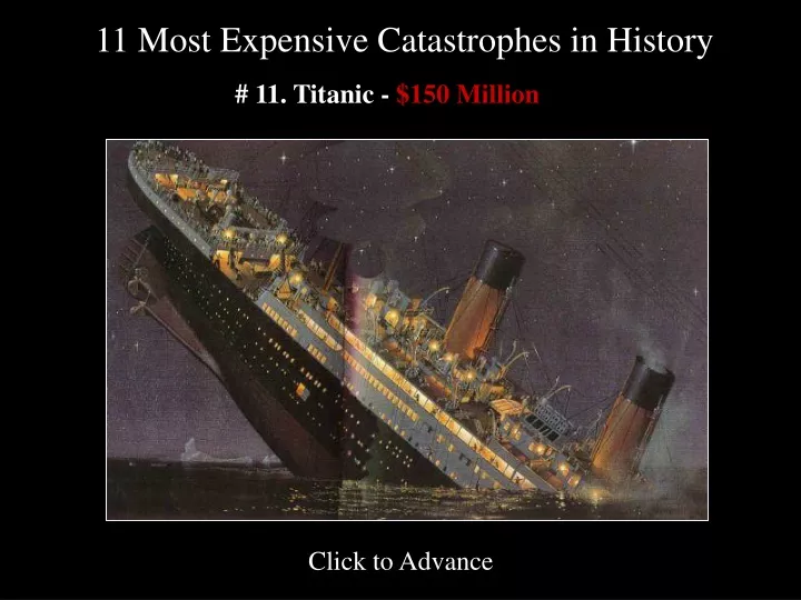 11 most expensive catastrophes in history