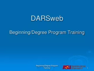 DARSweb Beginning/Degree Program Training