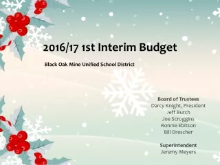 2016/17 1st Interim Budget