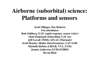 Airborne (suborbital) science: Platforms and sensors