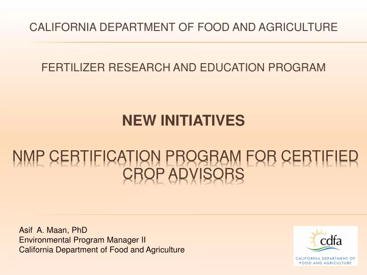 california department of food and agriculture